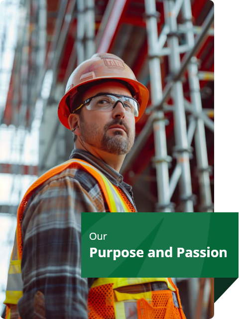 Portrait of person working in the construction field